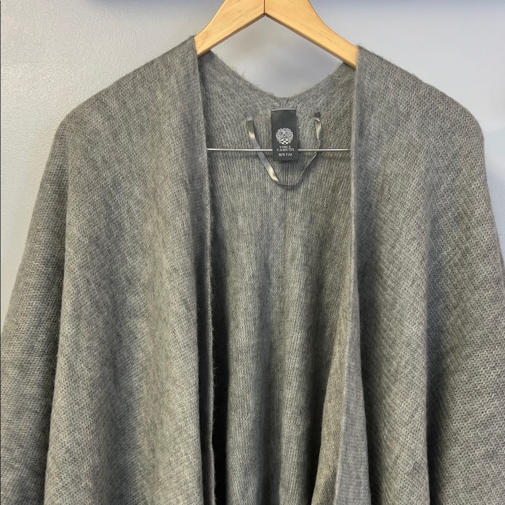 Vince Camuto Heather Gray Knit buttonless Sweater/ Shawl